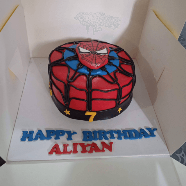 Spiderman Theme Birthday Cake