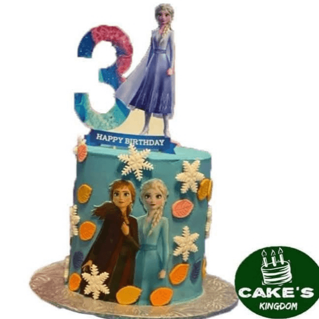 Elsa And Anna Theme Cake