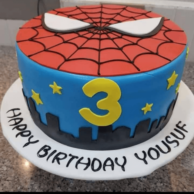 Spiderman Theme Birthday Cake
