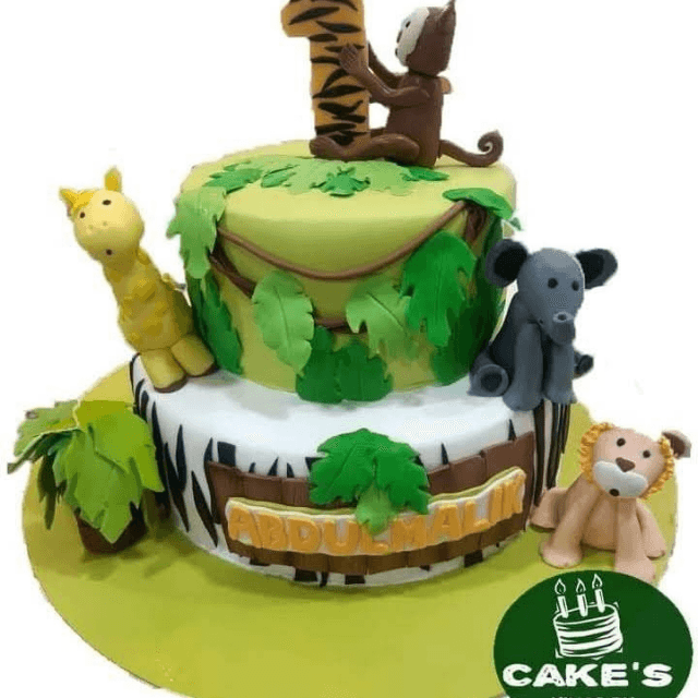 Jungle Animals Theme Cake