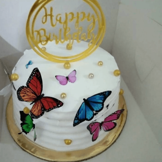 Butterflies Theme Birthday Cake