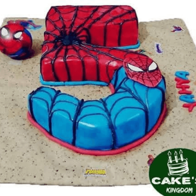 Spiderman Theme Birthday Cake
