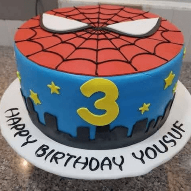 Spiderman Theme Birthday Cake