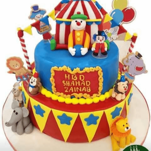 Joker And Animals Theme Cake